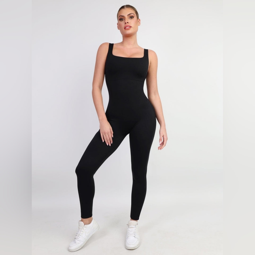 Popilush Built-In Shapewear Thigh Slimming Workout Jumpsuit